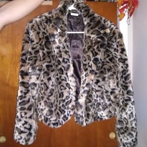 Fur leopard jacket